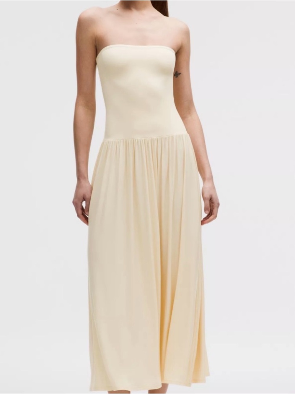 Lululemon Strapless Cream Maxi Dress